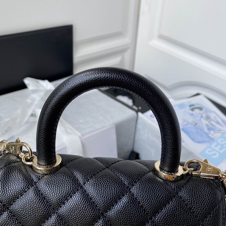 Chanel Bag Coco Handle Original AS2215 13X19X9cm BL