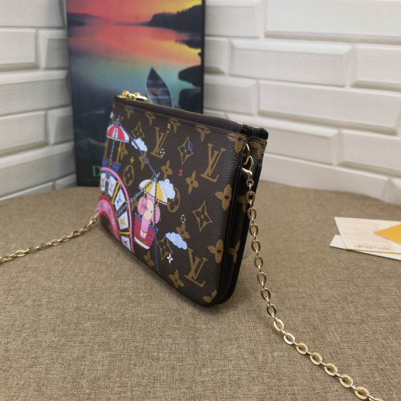 LV BAG Double Zip Pochette M69203 20X12.5X4cm